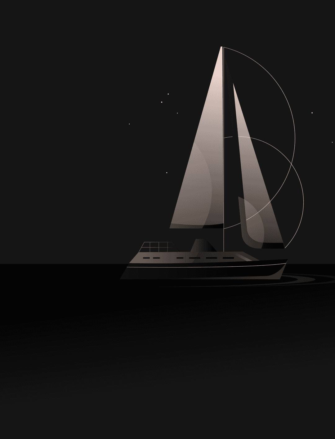 Illustration av en båt som uttrycker spetskompetens inom digital design.